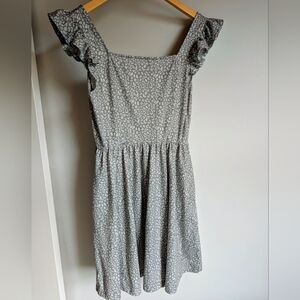 Sage Green Ruffle Sleeve Mini Dress